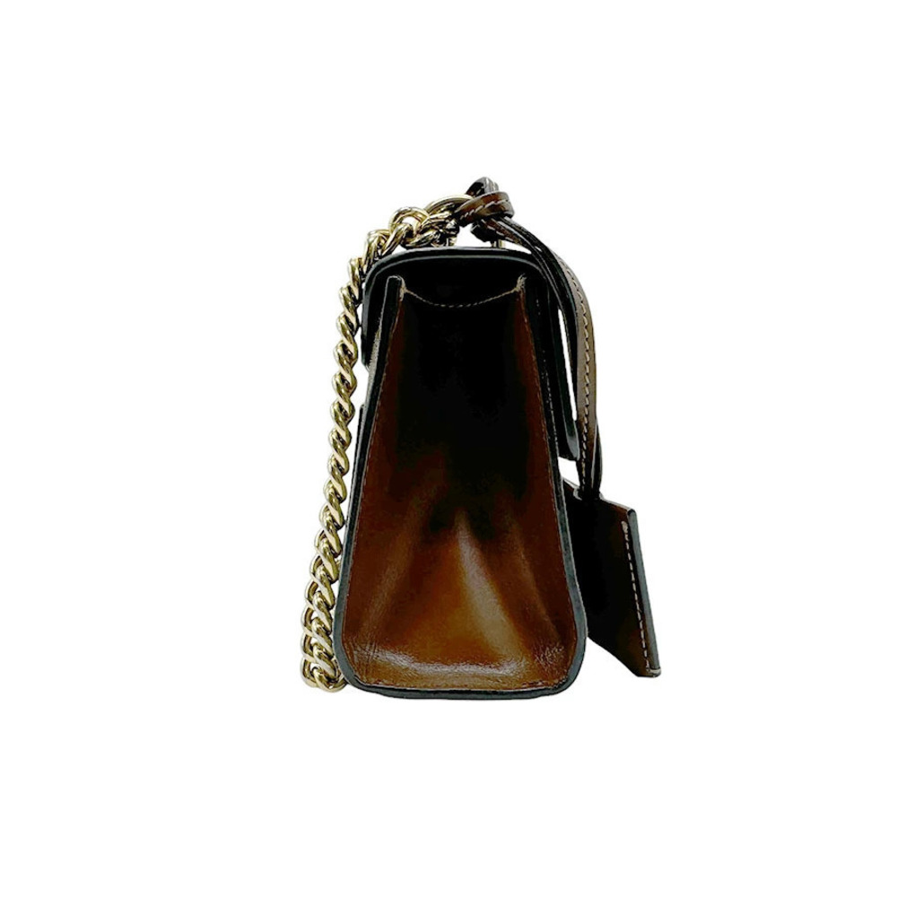 Gucci Brown GG Black Supreme Shoulder Leather Beige Bag Black Tan